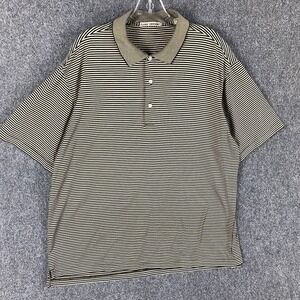 Clark & Gregory Polo Shirt‎ Men's Large Striped Double Mercerized Cotton Golf